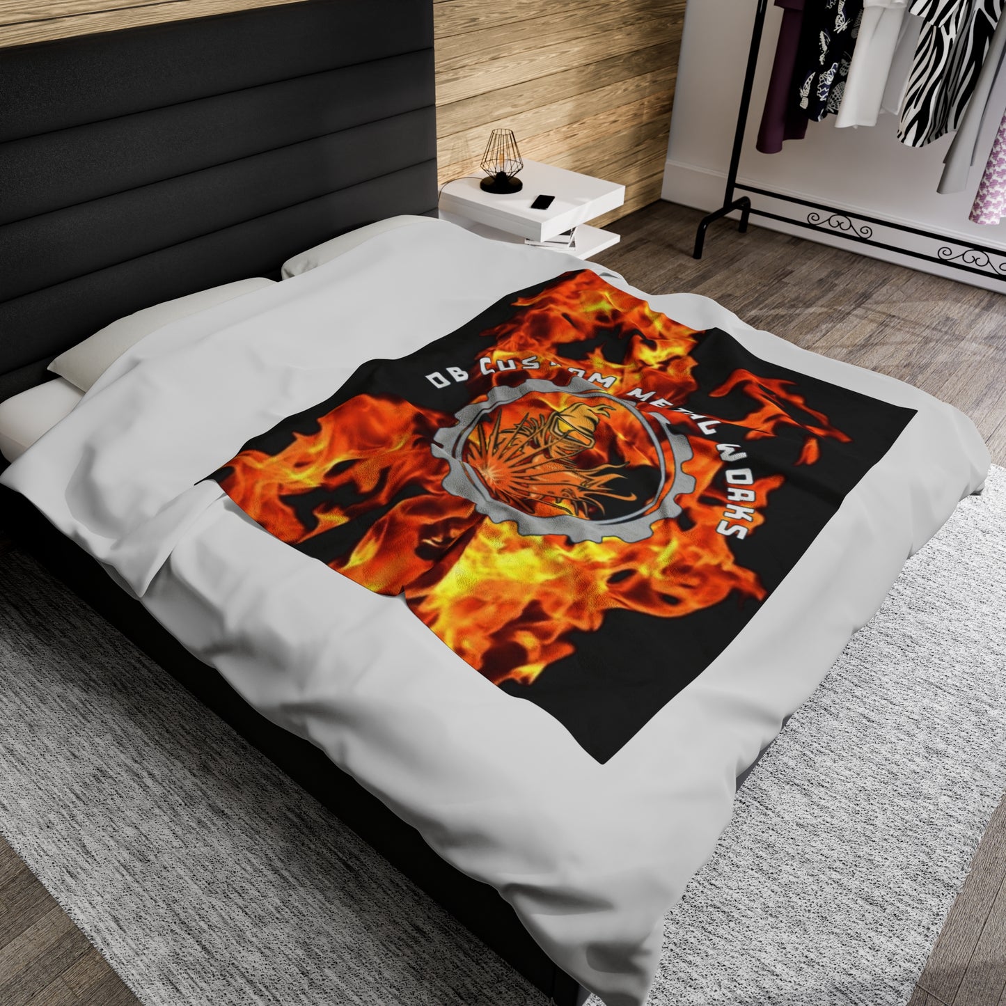 Velveteen Plush Blanket Flames