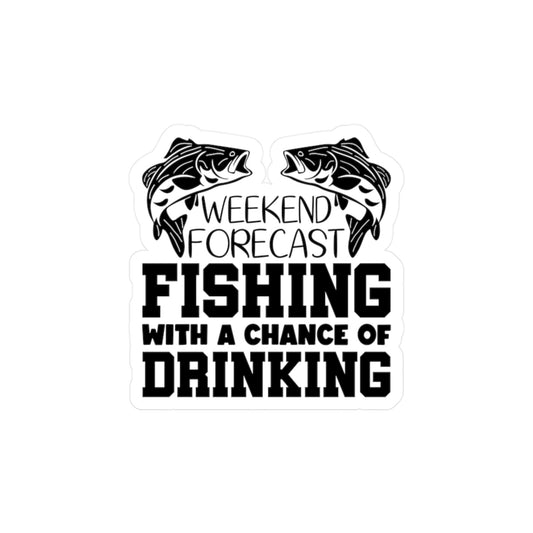 Kiss-Cut Vinyl Decals Fishing Drinking