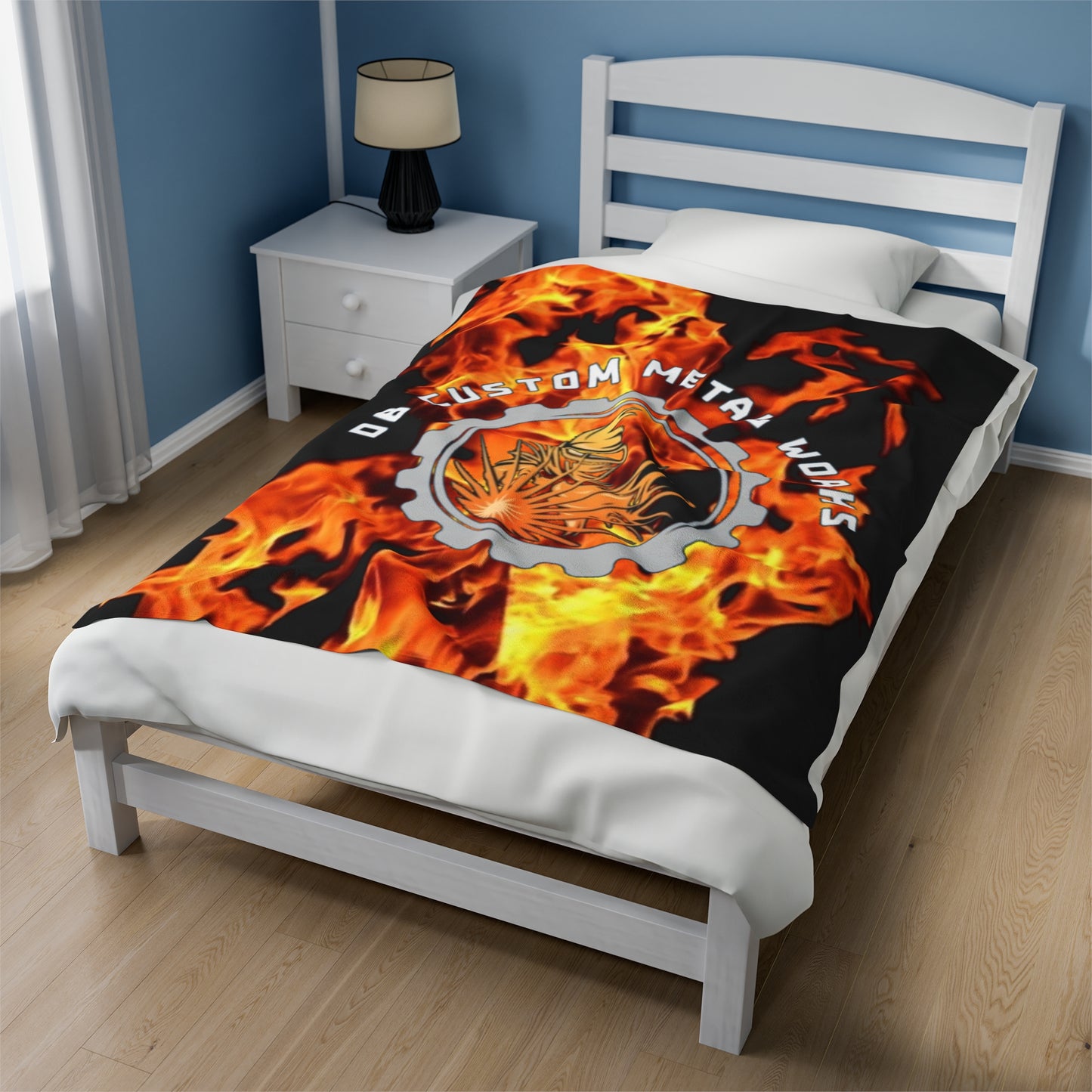 Velveteen Plush Blanket Flames