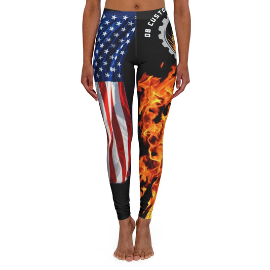 Women's Casual Spandex Leggings (AOP) flag