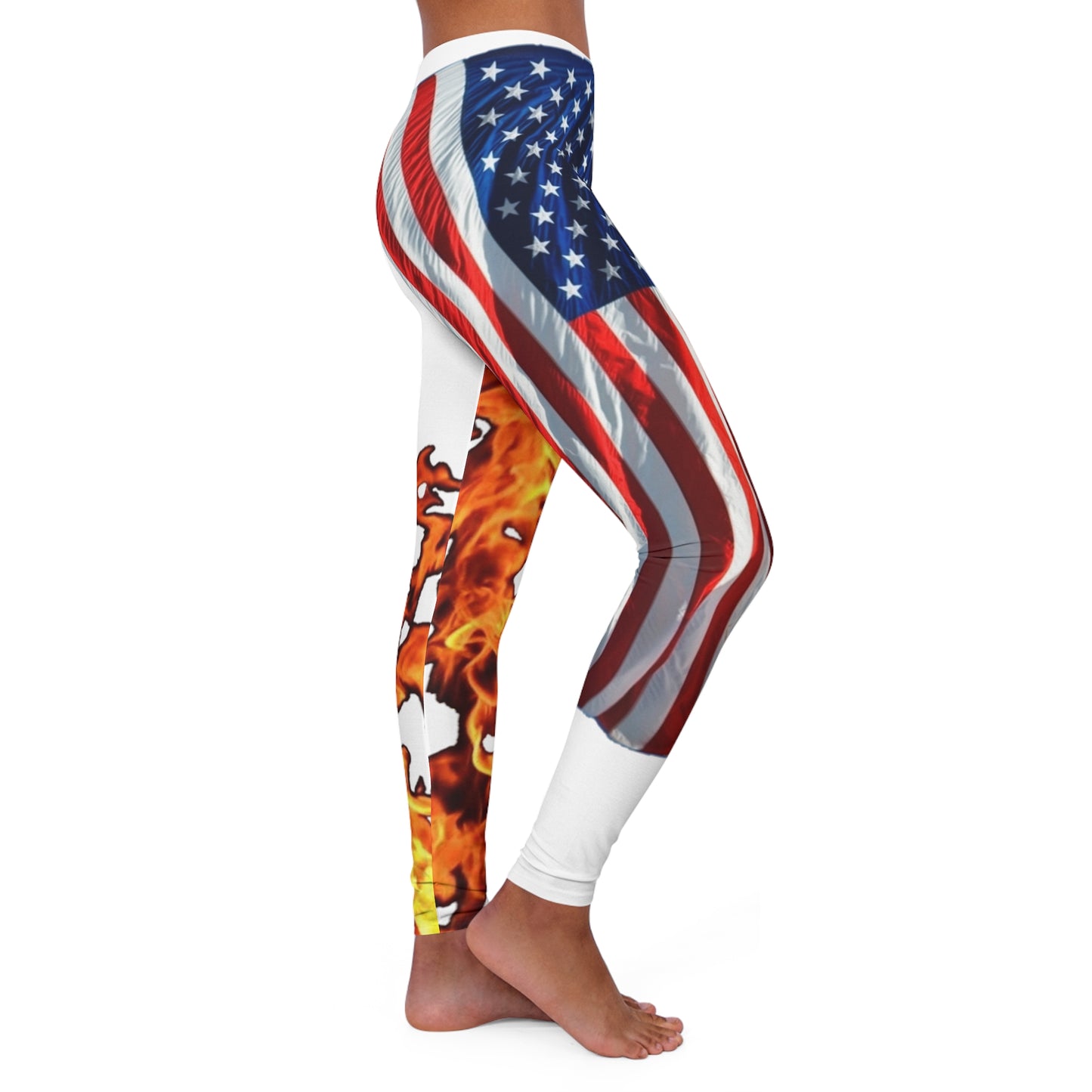 Women's Casual Spandex Leggings (AOP) Flag