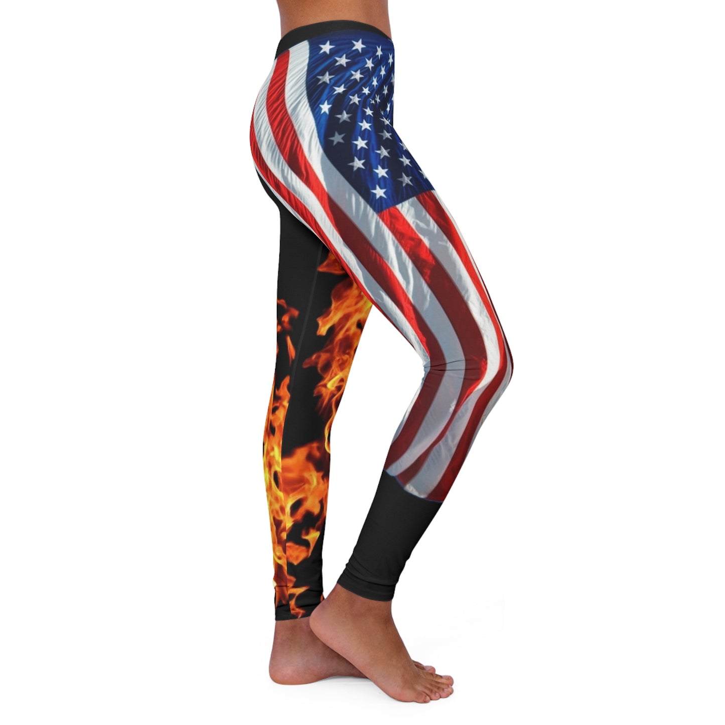 Women's Casual Spandex Leggings (AOP) flag